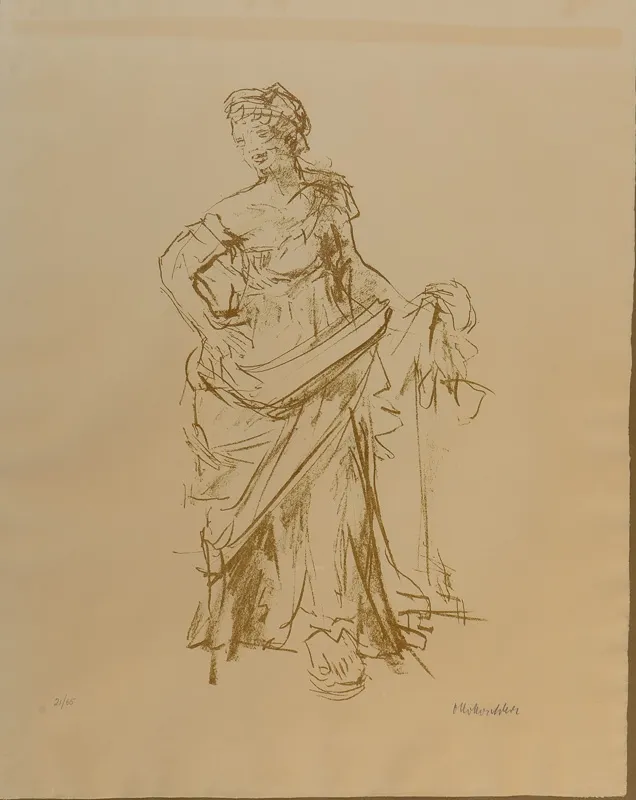 Sketch of a sculpture of a Greek god.