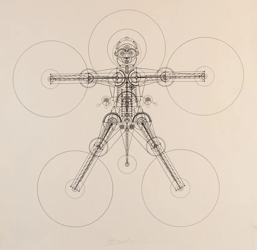 Steampunk version of Vitruvian man.