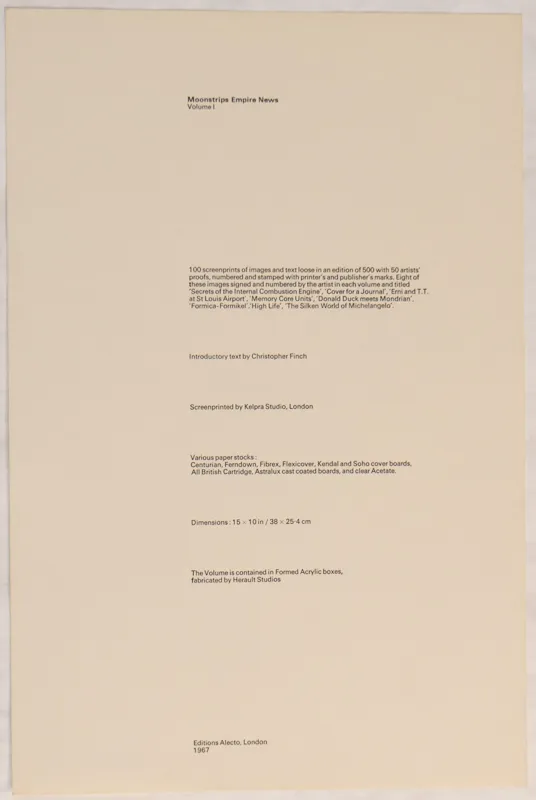 A text only print describing the series.