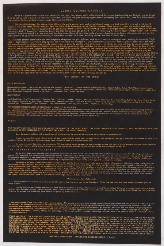 orange text on dark brown paper