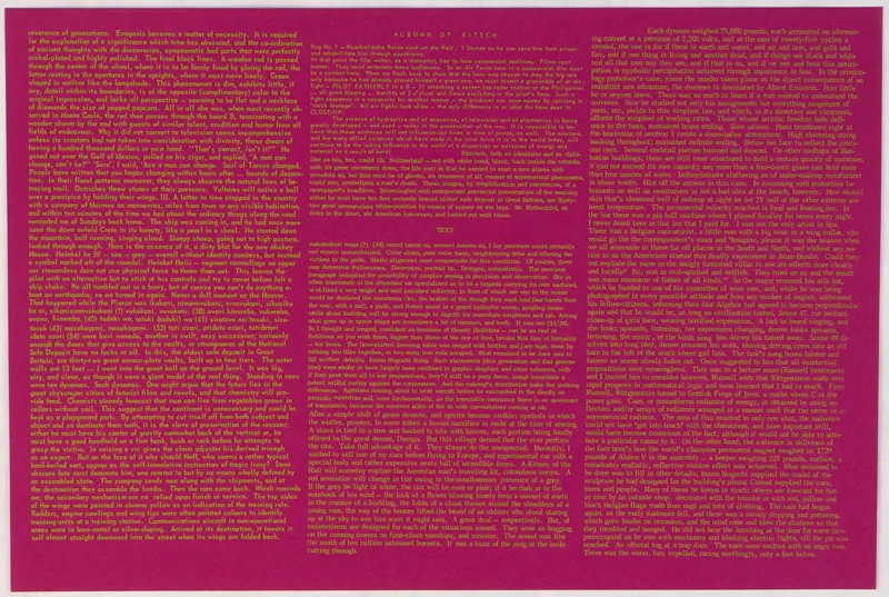 light green text on magenta paper.