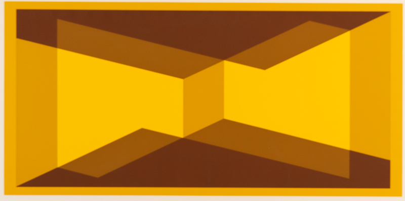 Geometric yellow and brown composition.