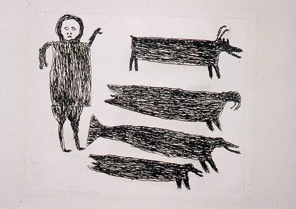 Man, Walrus and Dogs