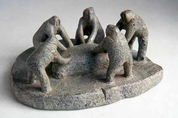 Men Skimming Animal