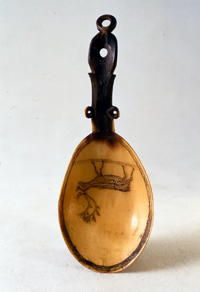 Horn Spoon with Engraved Caribou