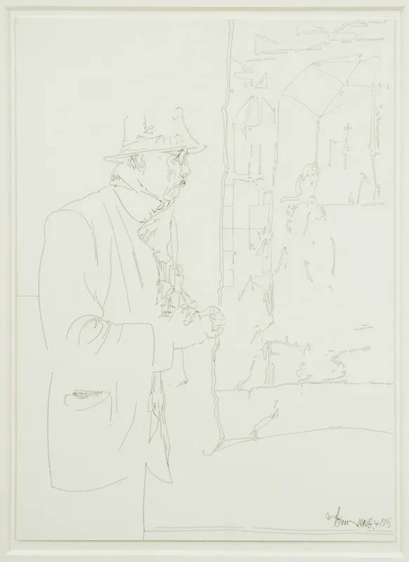 Drawn portrait of Pierre Bonnard.