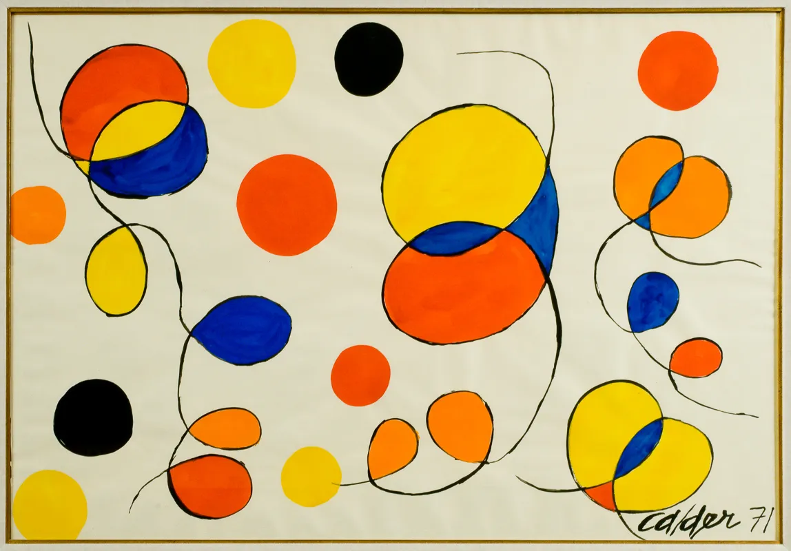 Colourful doodle, reminiscent of a Miro. 