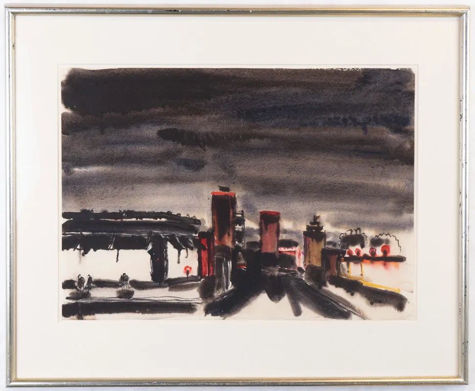 City scene in the evening.