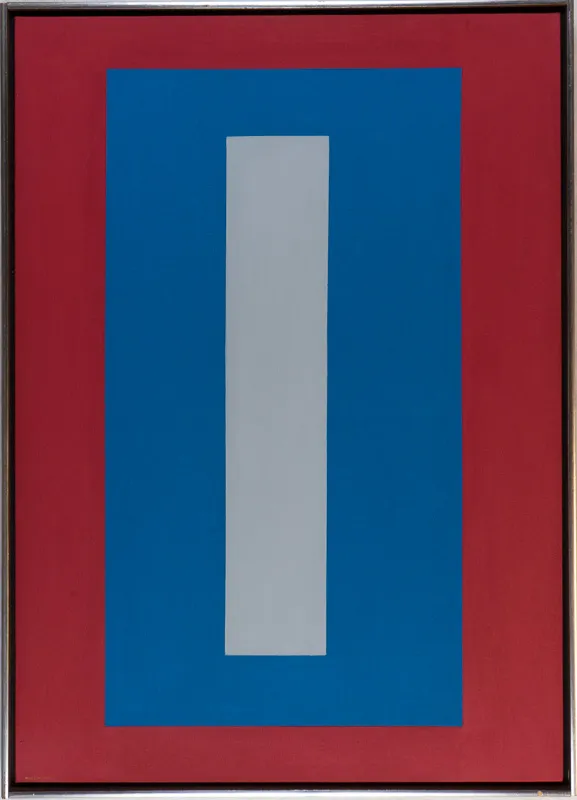 Concentric vertical rectangles in red, blue, and white (from outside edge to centre).