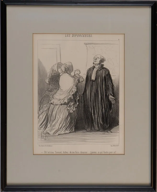 Two women pleading with an unimpressed lawyer.