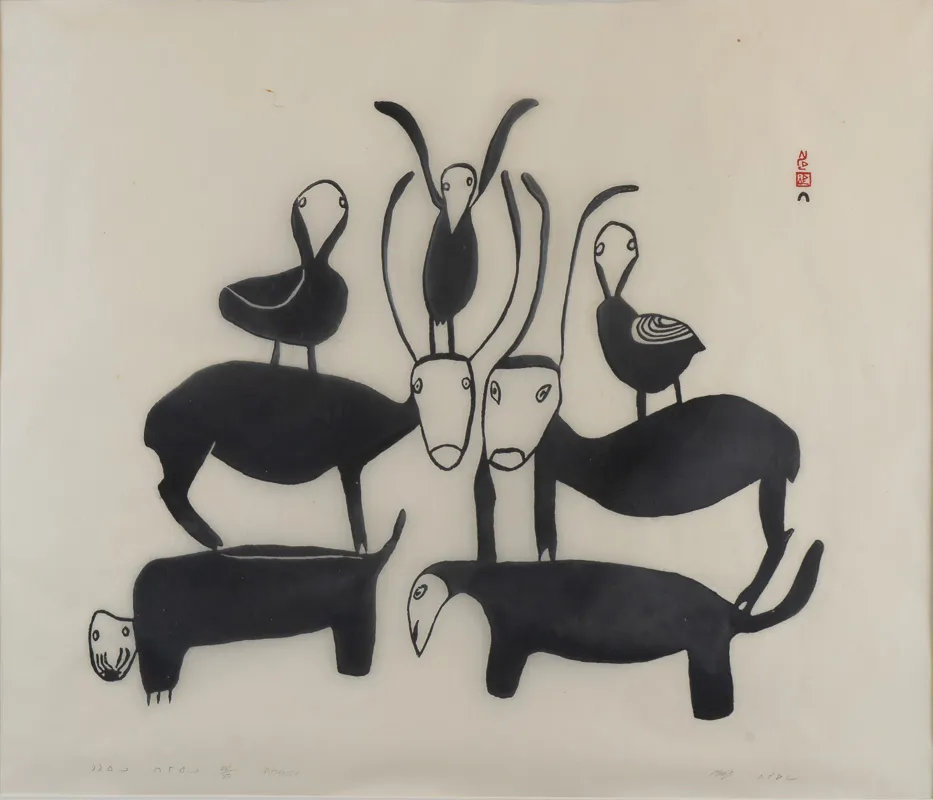 Caribou and Birds