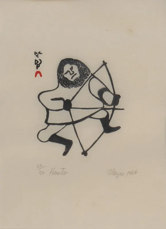 Hunter with bow and arrow.