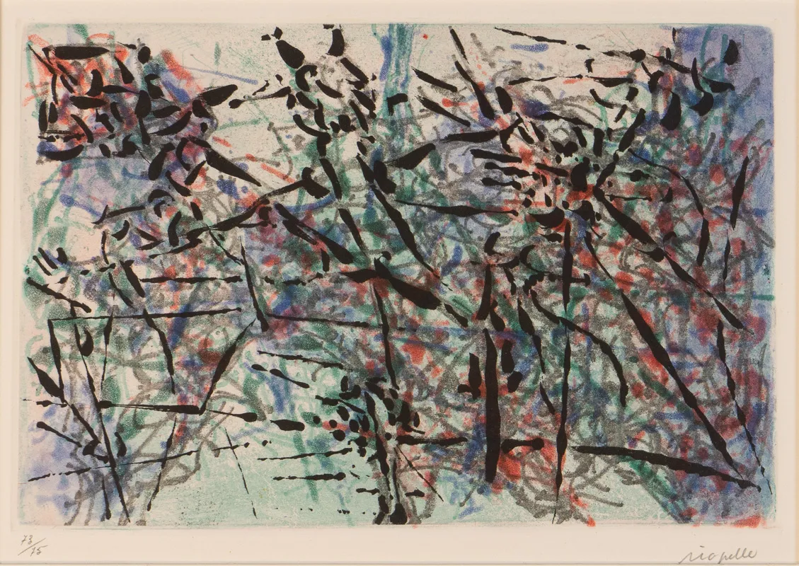 Print of squiggly lines.