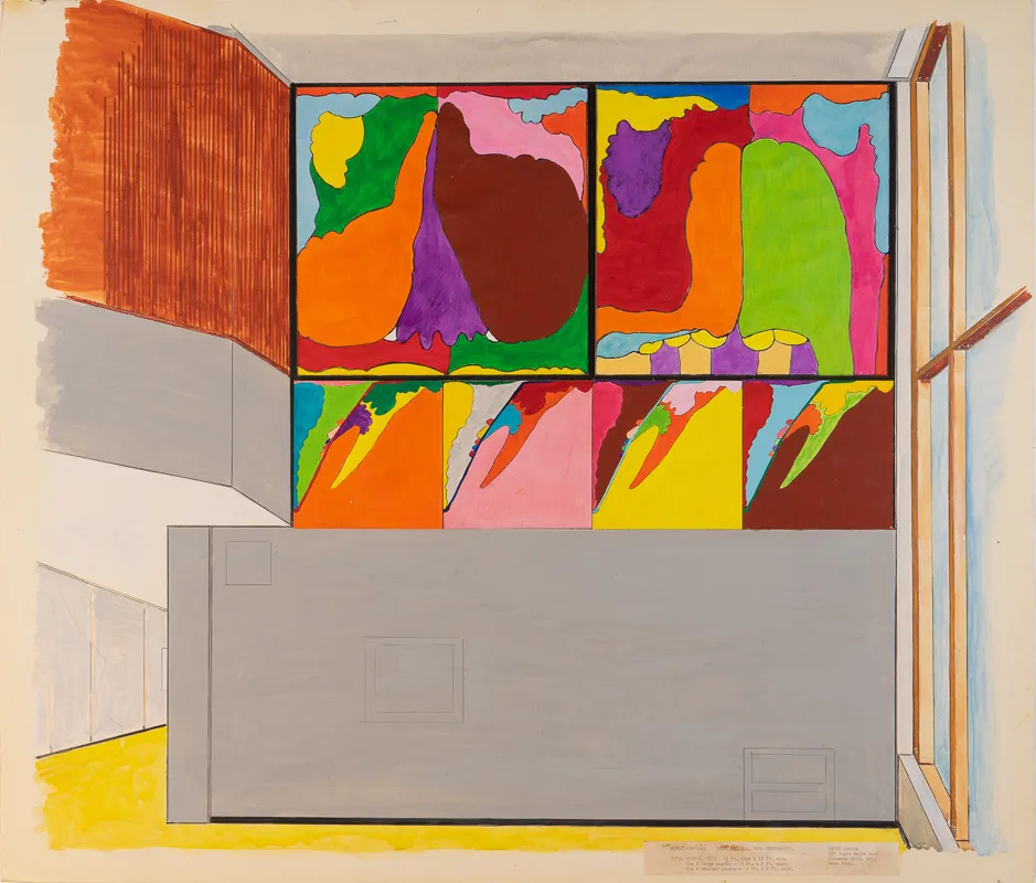 Sketch of abstract mural.