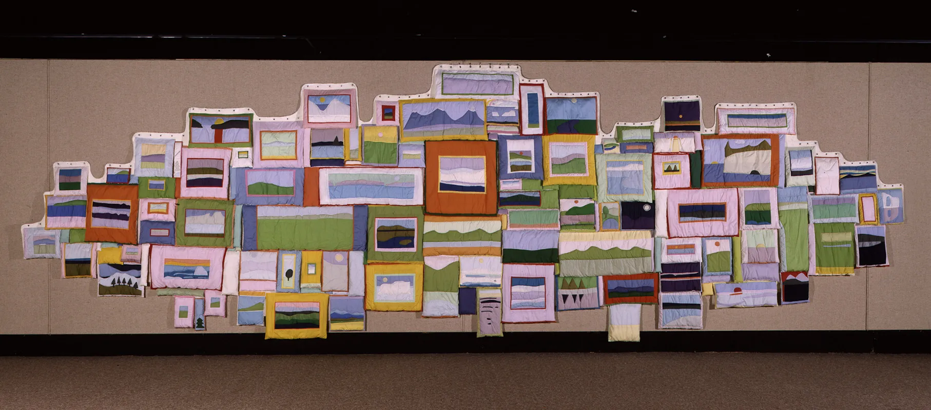 Textile mural of map of Canada.