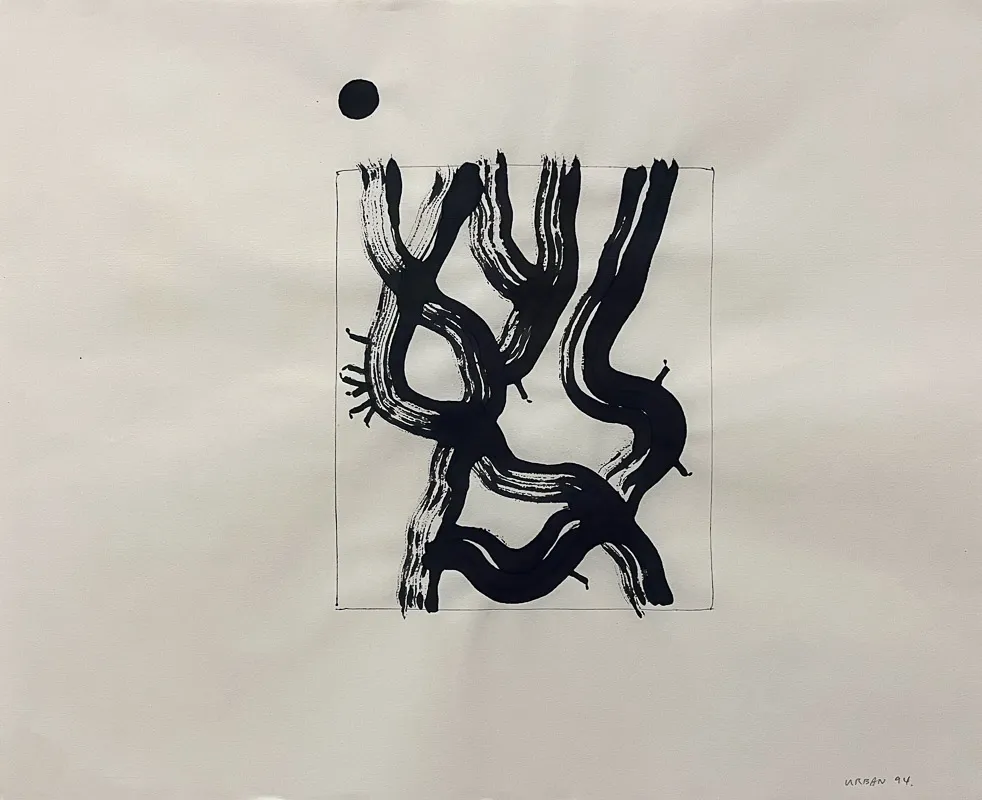 Broad black lines with an upwards trajectory