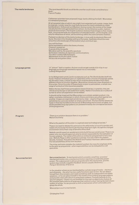 Title page for series of screen prints
