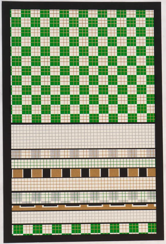 Green and brown grid pattern. 