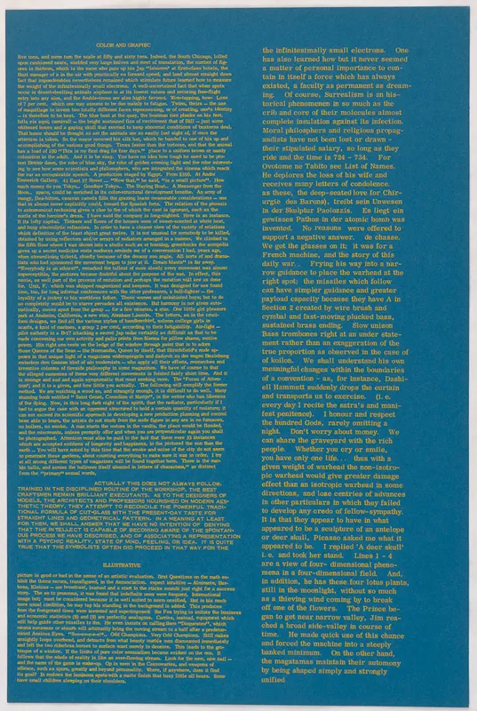 yellow text (in different fonts), on teal paper. 