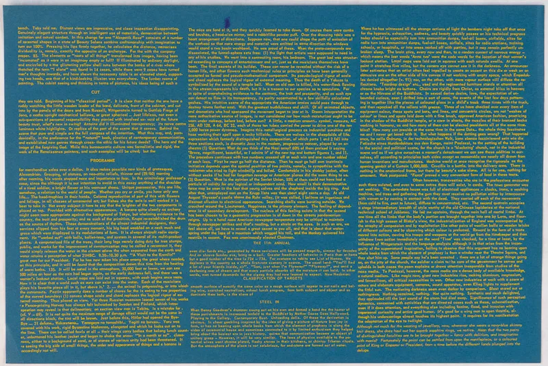 yellow text on teal paper 