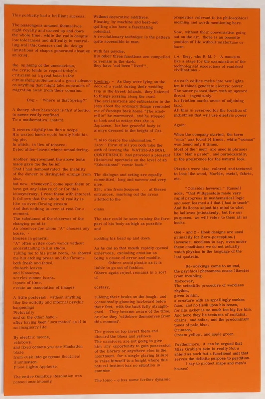 black text on orange page